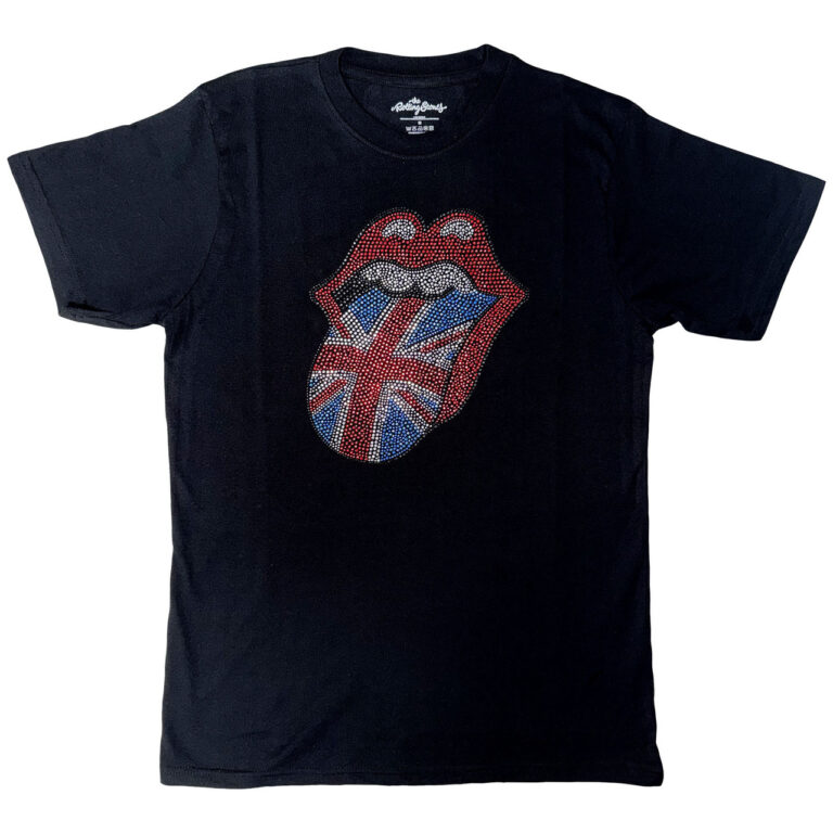 The Rolling Stones Classic UK Black Embellished T-Shirt