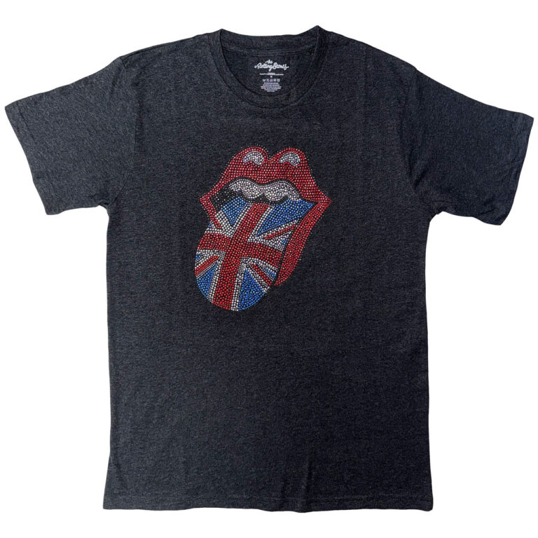 The Rolling Stones Classic UK Charcoal Grey Embellished T-Shirt