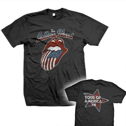 The Rolling Stones Tour of America 78 Black Back Print T-Shirt