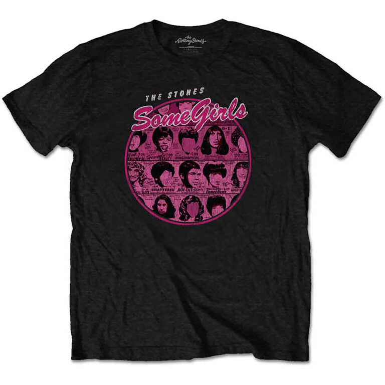 The Rolling Stones Some Girls Circle Version 1 Black T-Shirt