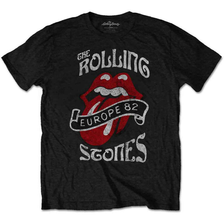 The Rolling Stones Europe ’82 Tour Black T-Shirt