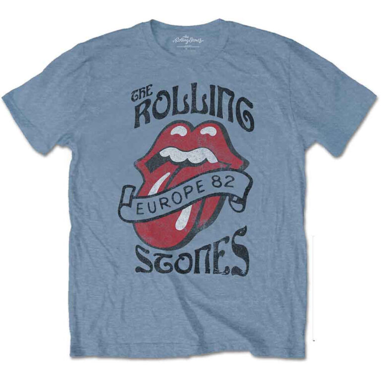 The Rolling Stones Europe ’82 Tour Stone Blue T-Shirt