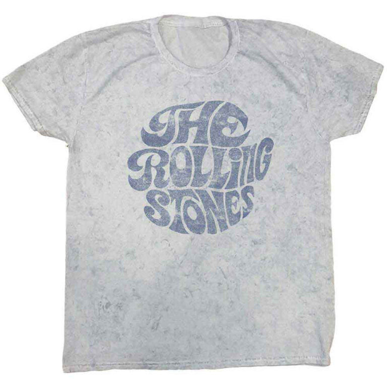 The Rolling Stones 70’s Logo Dip-Dye On White Wash Collection T-Shirt