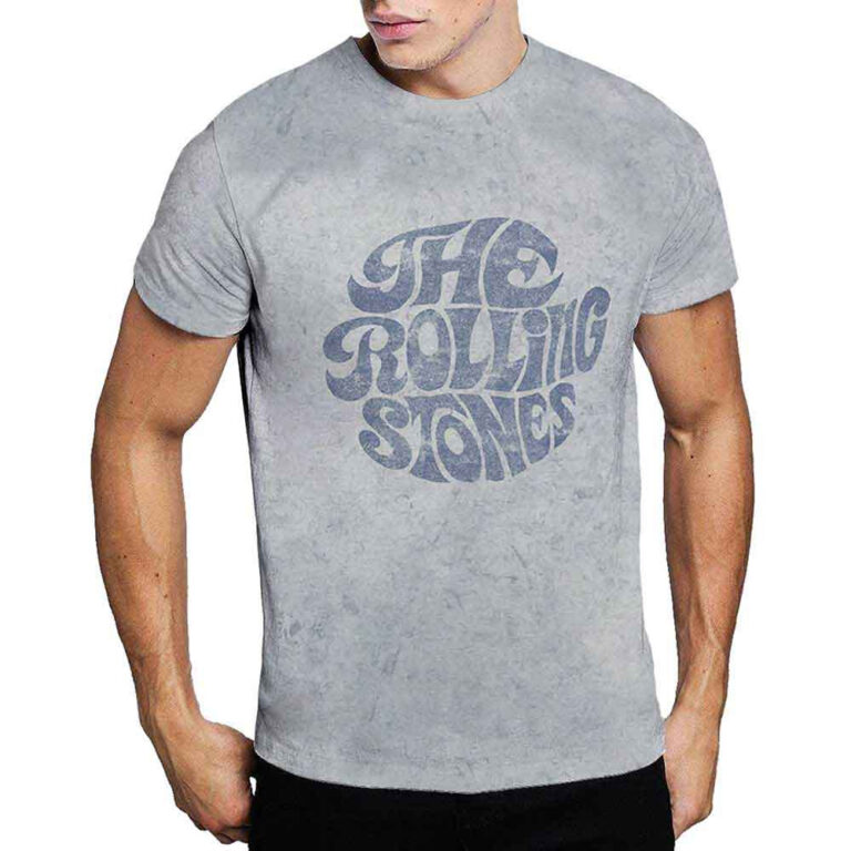 The Rolling Stones 70’s Logo Dip-Dye On White Wash Collection T-Shirt