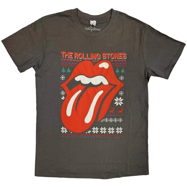 The Rolling Stones Cosmic Christmas Charcoal Grey T-Shirt