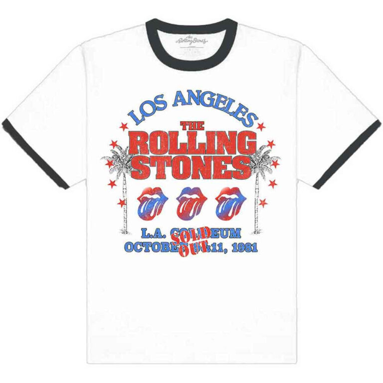 The Rolling Stones American LA Tour White Ringer T-Shirt