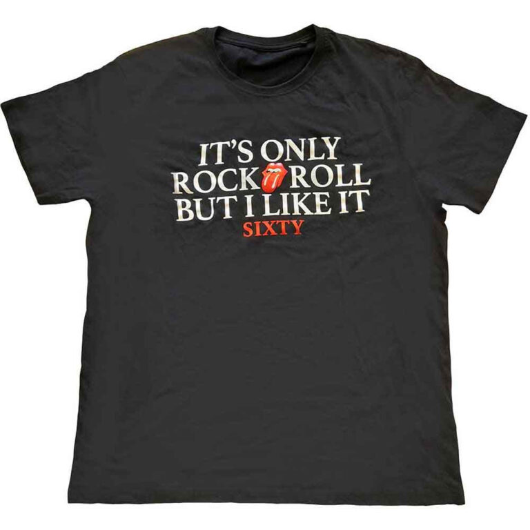 The Rolling Stones Sixty It’s only R&R but I like it Foiled Print Black Embellished T-Shirt