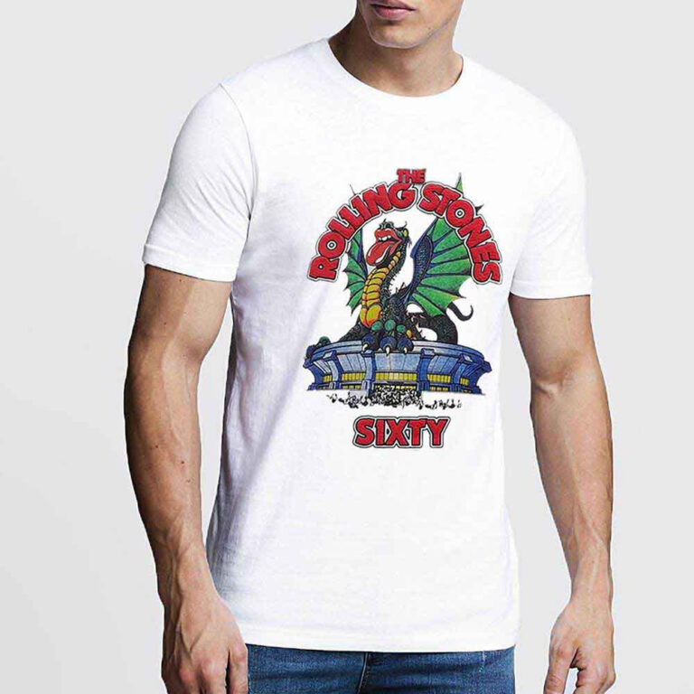 The Rolling Stones Sixty Stadium Dragon White Embellished T-Shirt