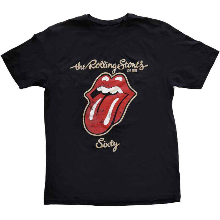 The Rolling Stones Sixty Plastered Tongue Black Embellished T-Shirt