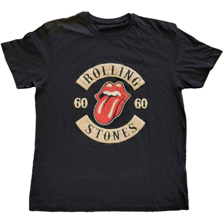 The Rolling Stones Sixty Biker Tongue Black Embellished T-Shirt