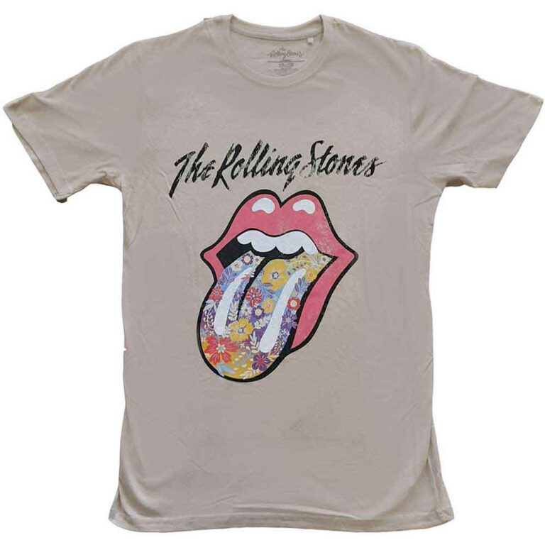 The Rolling Stones Flowers Tongue Sand T-Shirt