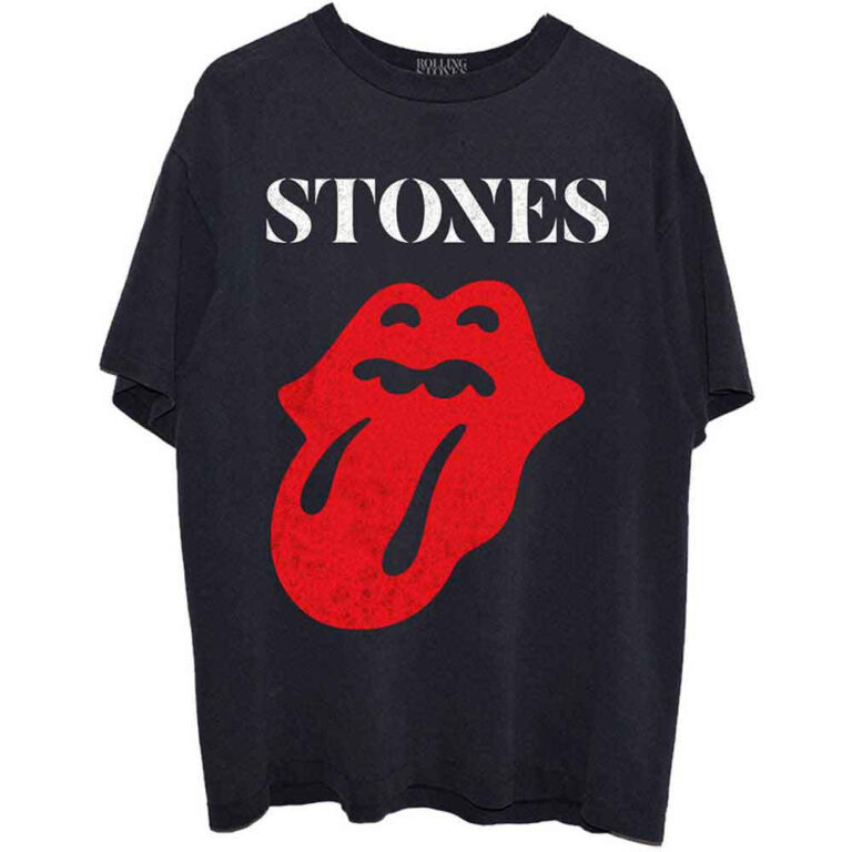 The Rolling Stones Sixty Classic Vintage Solid Tongue Black T-Shirt