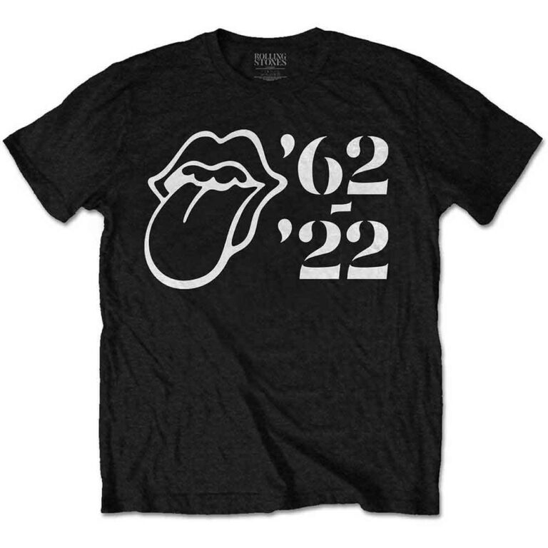 The Rolling Stones Sixty Outline ’62 – ’22 Black T-Shirt