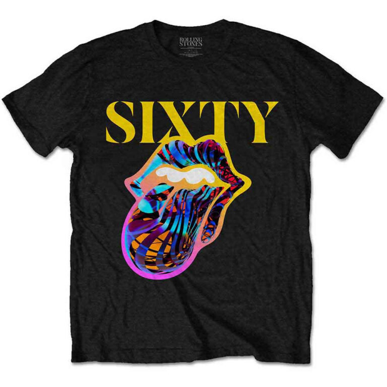 The Rolling Stones Sixty Cyberdelic Tongue Black Back Print T-Shirt