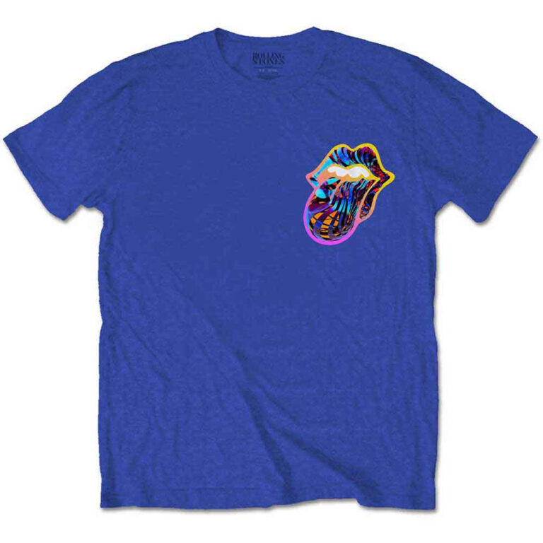 The Rolling Stones Sixty Gradient Text Royal Blue Back Print T-Shirt