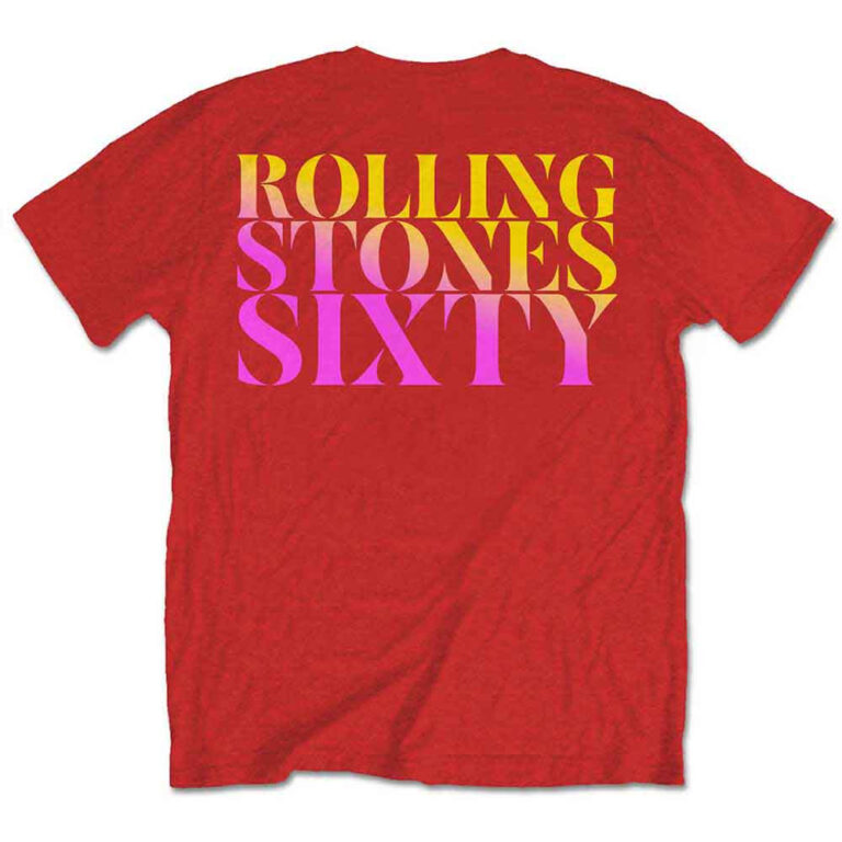 The Rolling Stones Sixty Gradient Text Red Back Print T-Shirt