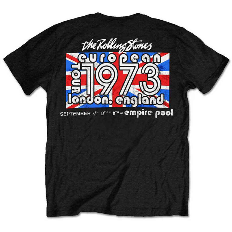The Rolling Stones London European ’73 Black Back Print T-Shirt