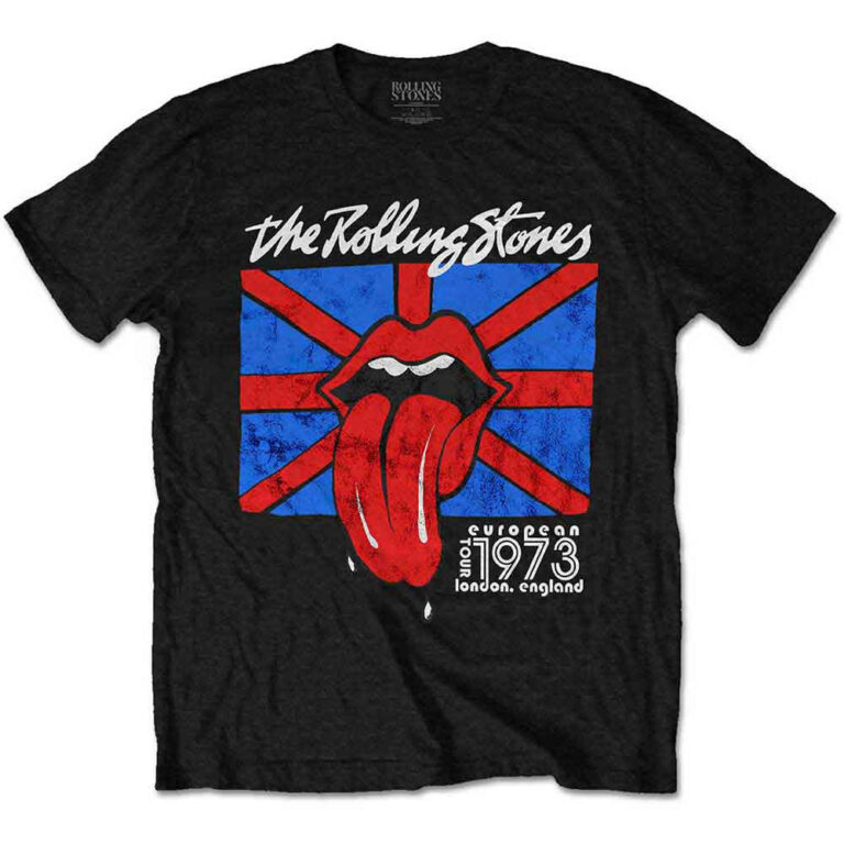 The Rolling Stones London European ’73 Black Back Print T-Shirt