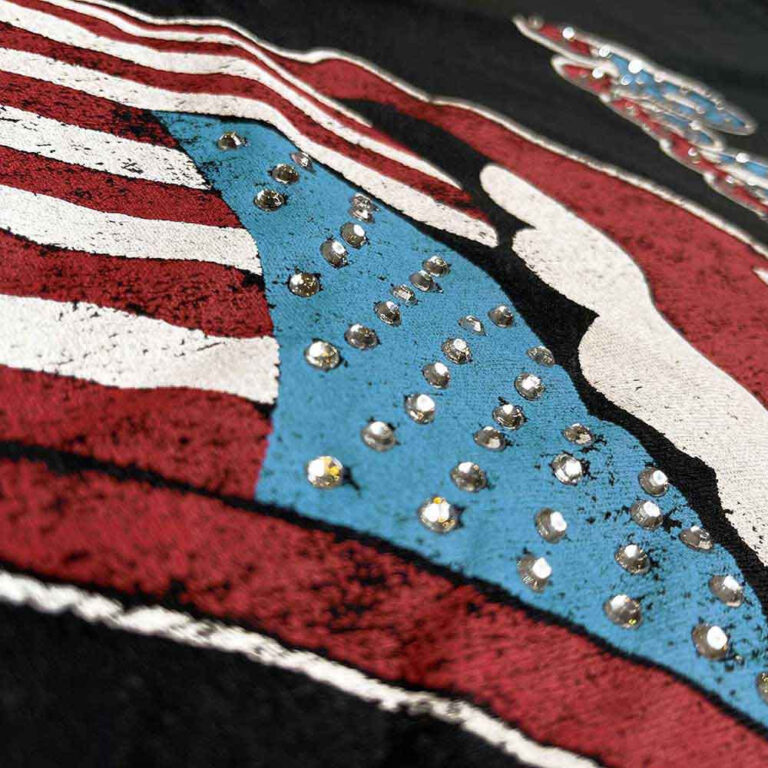 The Rolling Stones USA Tongue Black Embellished T-Shirt