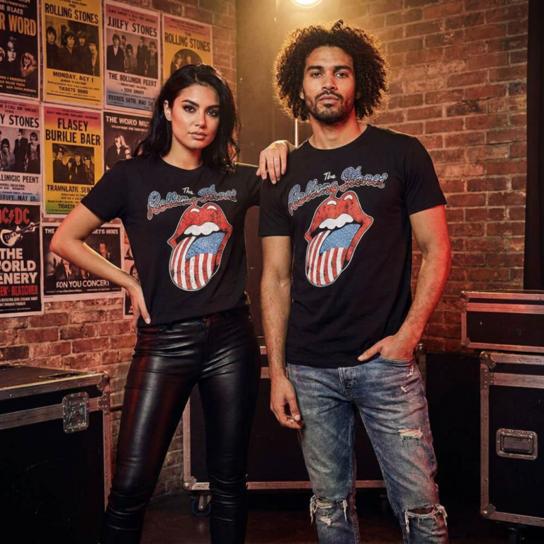 The Rolling Stones USA Tongue Black Embellished T-Shirt