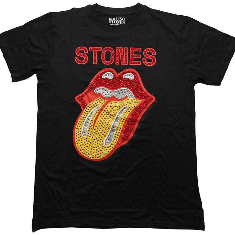 The Rolling Stones Dia Tongue Black Embellished T-Shirt