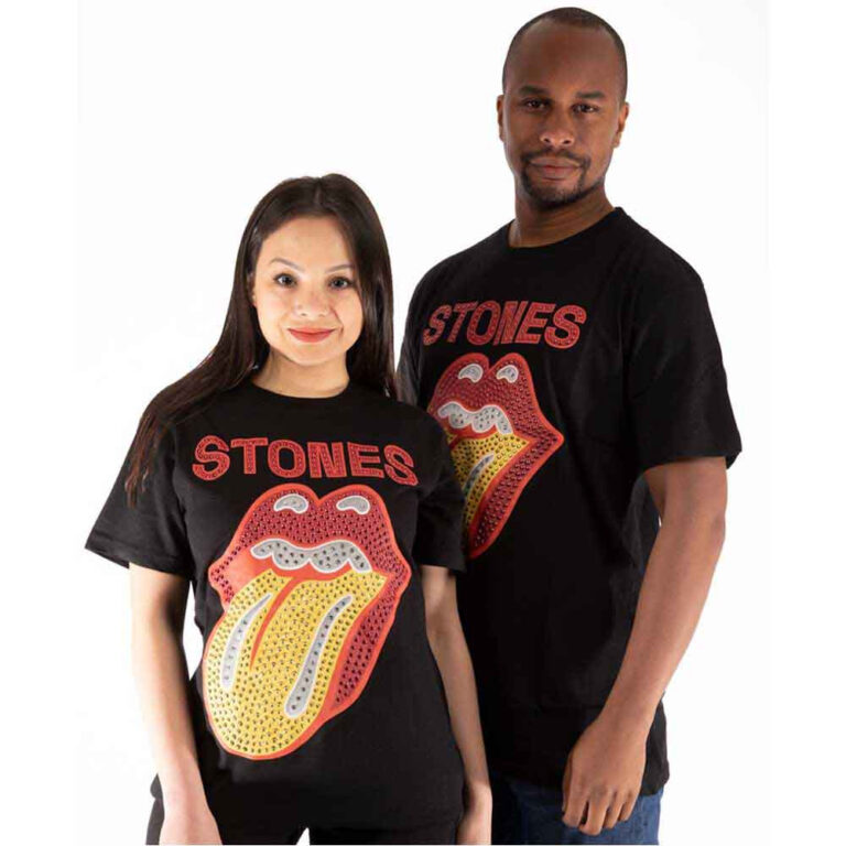 The Rolling Stones Dia Tongue Black Embellished T-Shirt