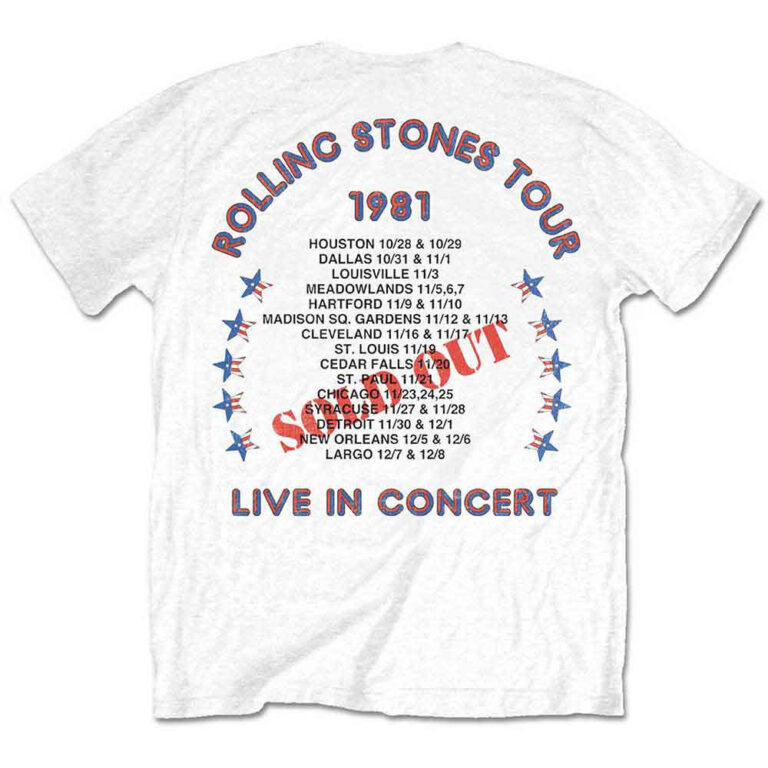 The Rolling Stones 81 Tour Dragon White Back Print T-Shirt