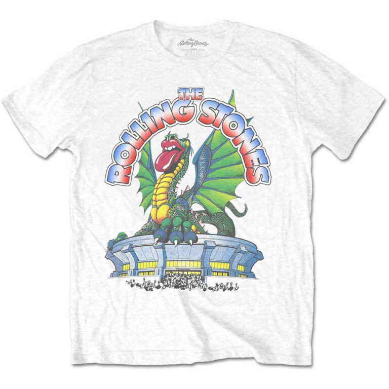 The Rolling Stones 81 Tour Dragon White Back Print T-Shirt