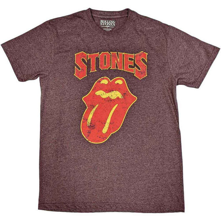 The Rolling Stones Gothic Text Brown T-Shirt