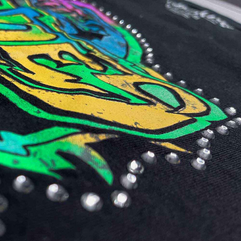 The Rolling Stones Some Girls Neon Tongue Faded Black Embellished T-Shirt