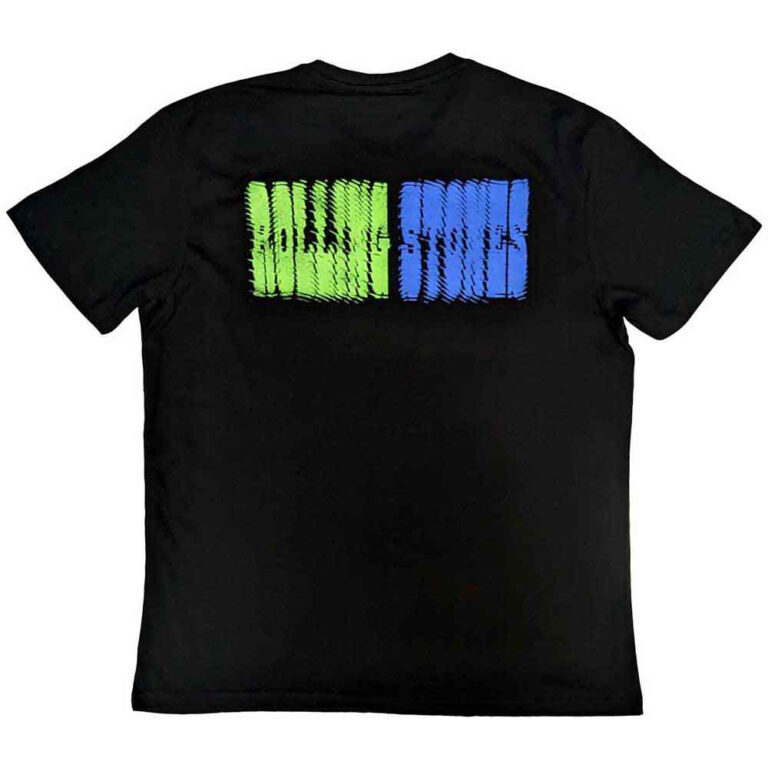 The Rolling Stones Distorted Tongue Black Back Print T-Shirt
