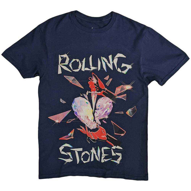 The Rolling Stones Hackney Diamonds Heart Navy Blue T-Shirt