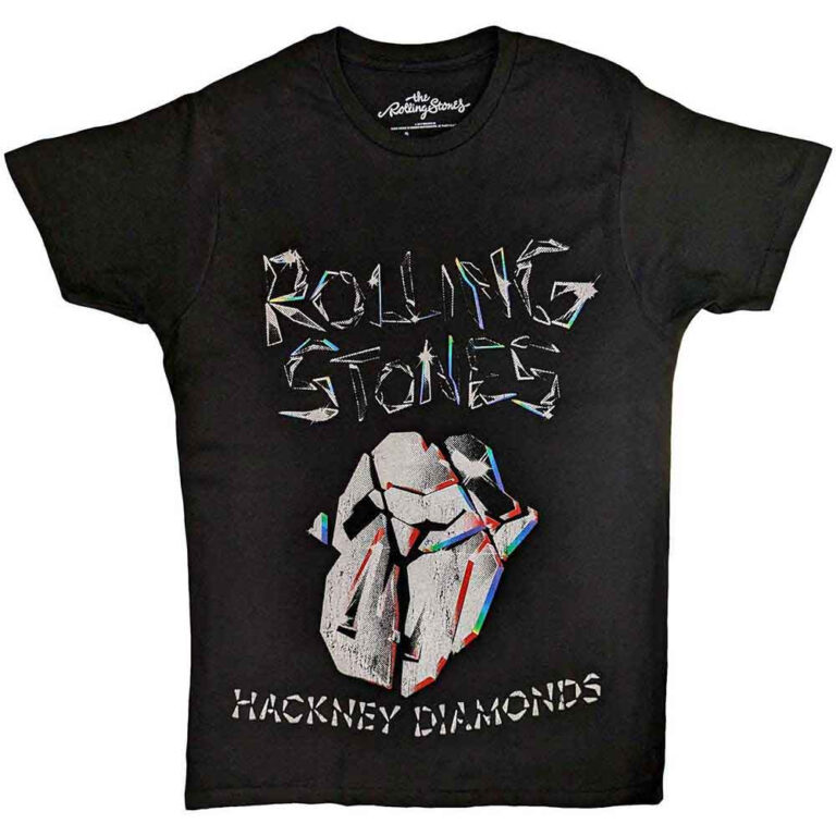 The Rolling Stones Hackney Diamonds Faded Logo Black T-Shirt