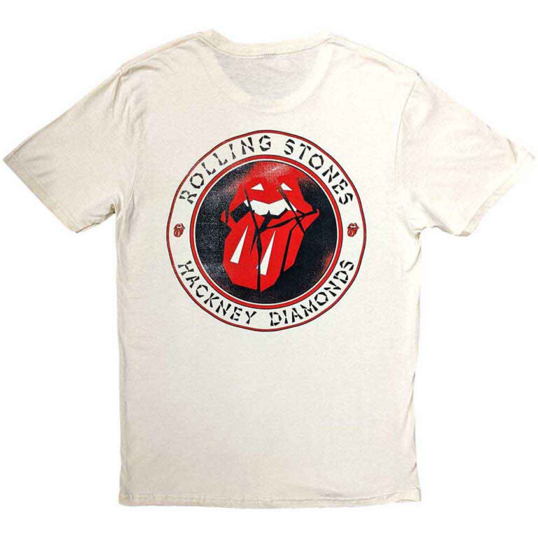 The Rolling Stones Hackney Diamonds Circle Label Natural Back Print T-Shirt