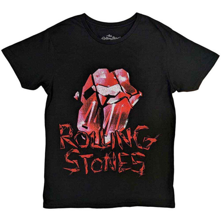 The Rolling Stones Hackney Diamonds Cracked Glass Tongue Black T-Shirt
