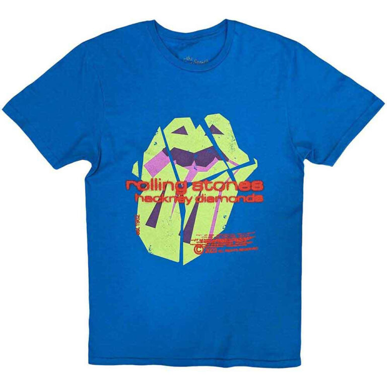 The Rolling Stones Hackney Diamonds Neon Tongue Blue T-Shirt