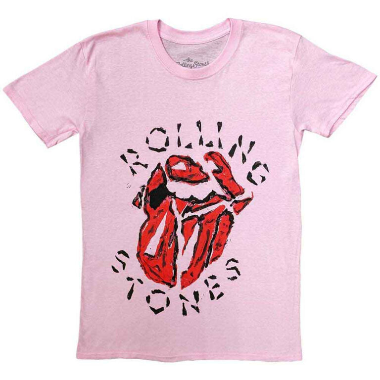 The Rolling Stones Hackney Diamonds Painted Tongue Pink T-Shirt