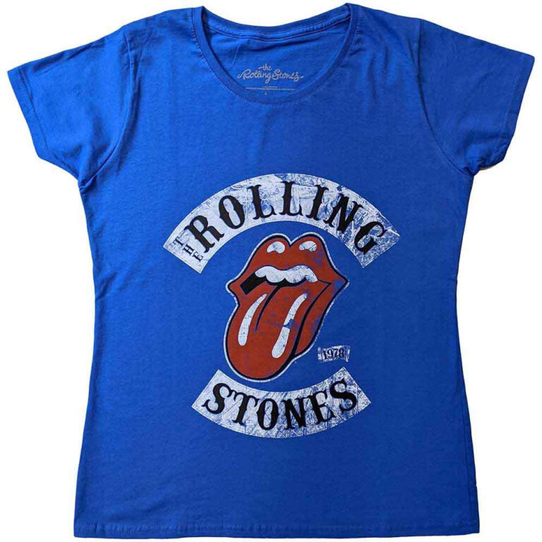 The Rolling Stones Tour ’78 Blue Ladies T-Shirt
