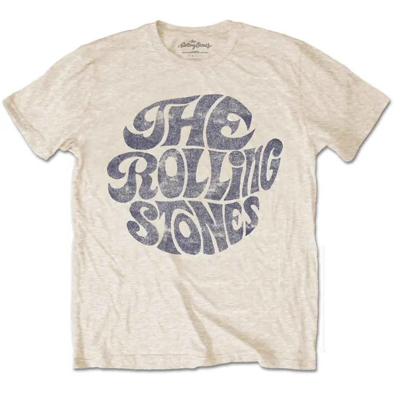 The Rolling Stones Vintage 1970s Logo Sand T-Shirt