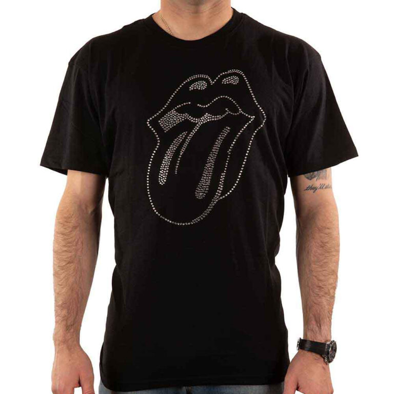 The Rolling Stones Tongue Black Embellished T-Shirt