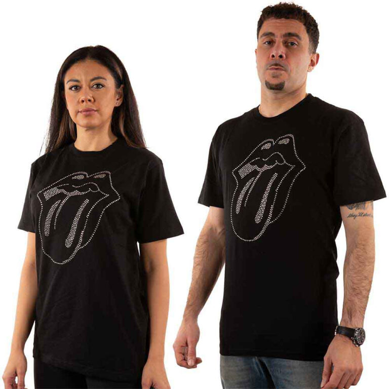 The Rolling Stones Tongue Black Embellished T-Shirt