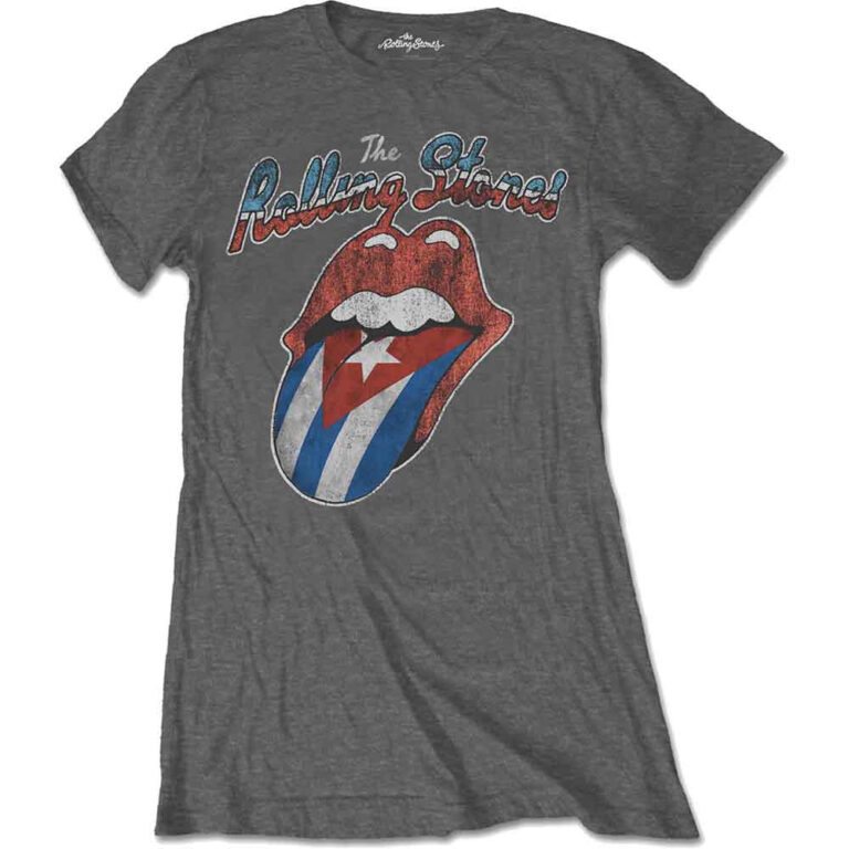 The Rolling Stones Rocks Off Cuba Charcoal Grey Ladies T-Shirt