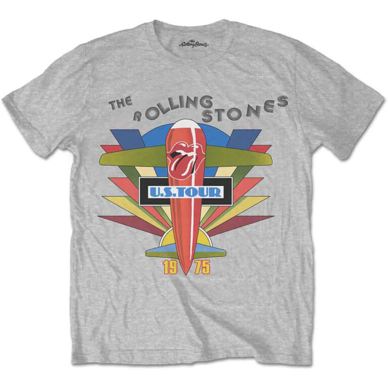The Rolling Stones Retro US Tour 1975 Grey T-Shirt