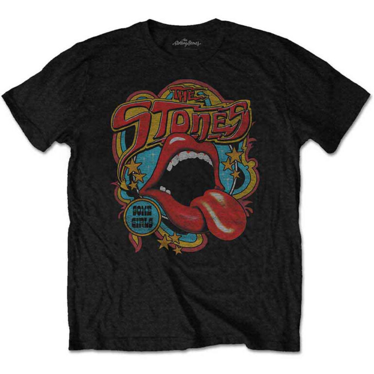 The Rolling Stones Retro 70s Vibe Black T-Shirt