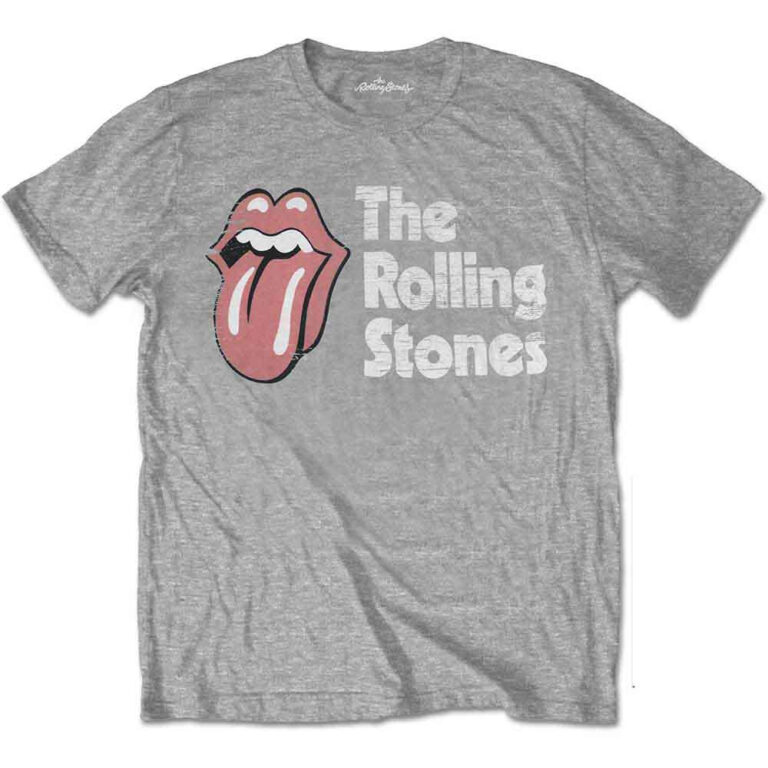 The Rolling Stones Scratched Logo Grey T-Shirt