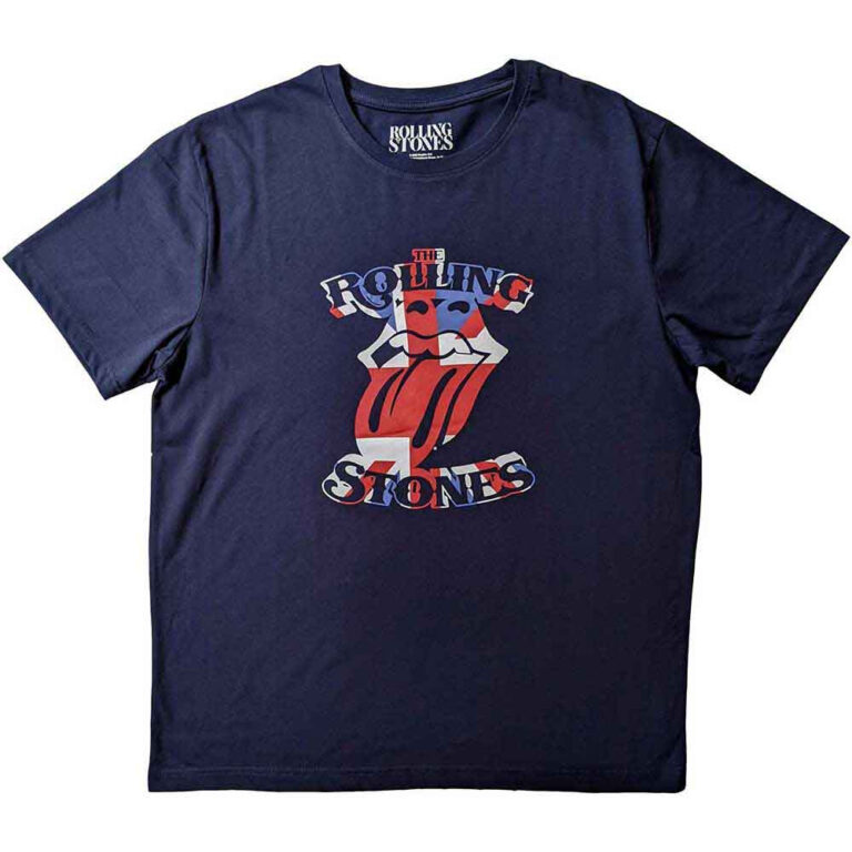 The Rolling Stones British Flag Tongue Navy Blue T-Shirt