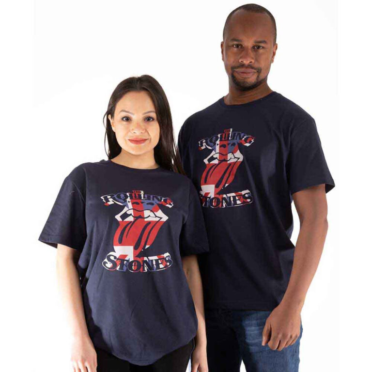 The Rolling Stones British Flag Tongue Navy Blue T-Shirt