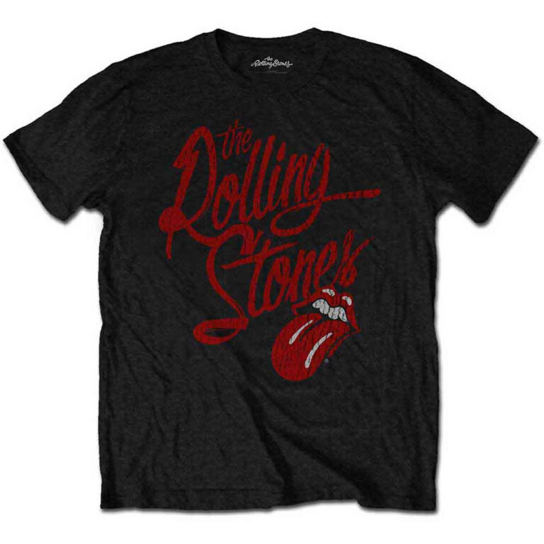 The Rolling Stones Script Logo Black T-Shirt
