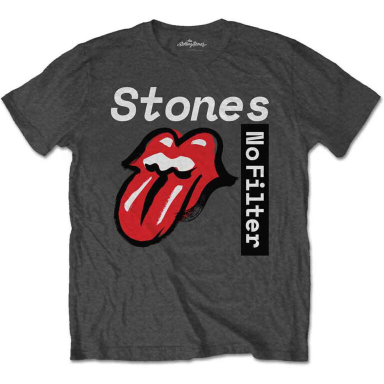The Rolling Stones No Filter Text Charcoal Grey T-Shirt