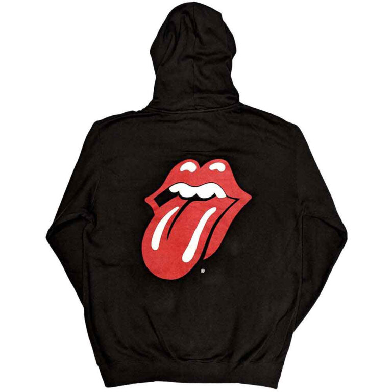 The Rolling Stones Classic Tongue Black Back Print Zip Hoodie